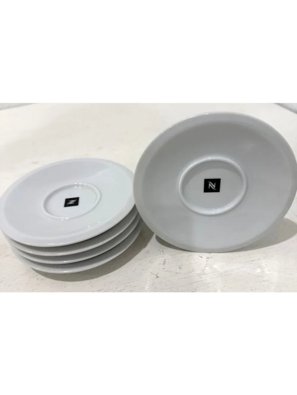 Set of 5 Nespresso Branded Professional Collection Porcelain Cappuccino Saucers